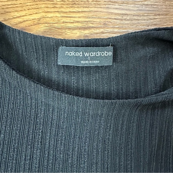 Naked Wardrobe Black Asymmetrical One Sleeve Ribbed Bodycon Maxi Dress Size 1 - Picture 6 of 10